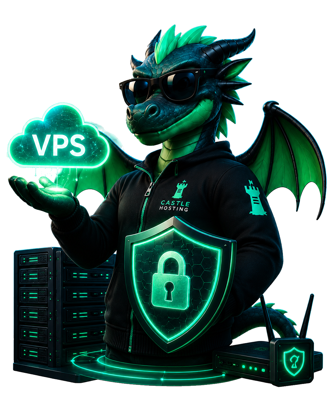 Dragão Castle Hosting apresentando VPS e proteção cloud